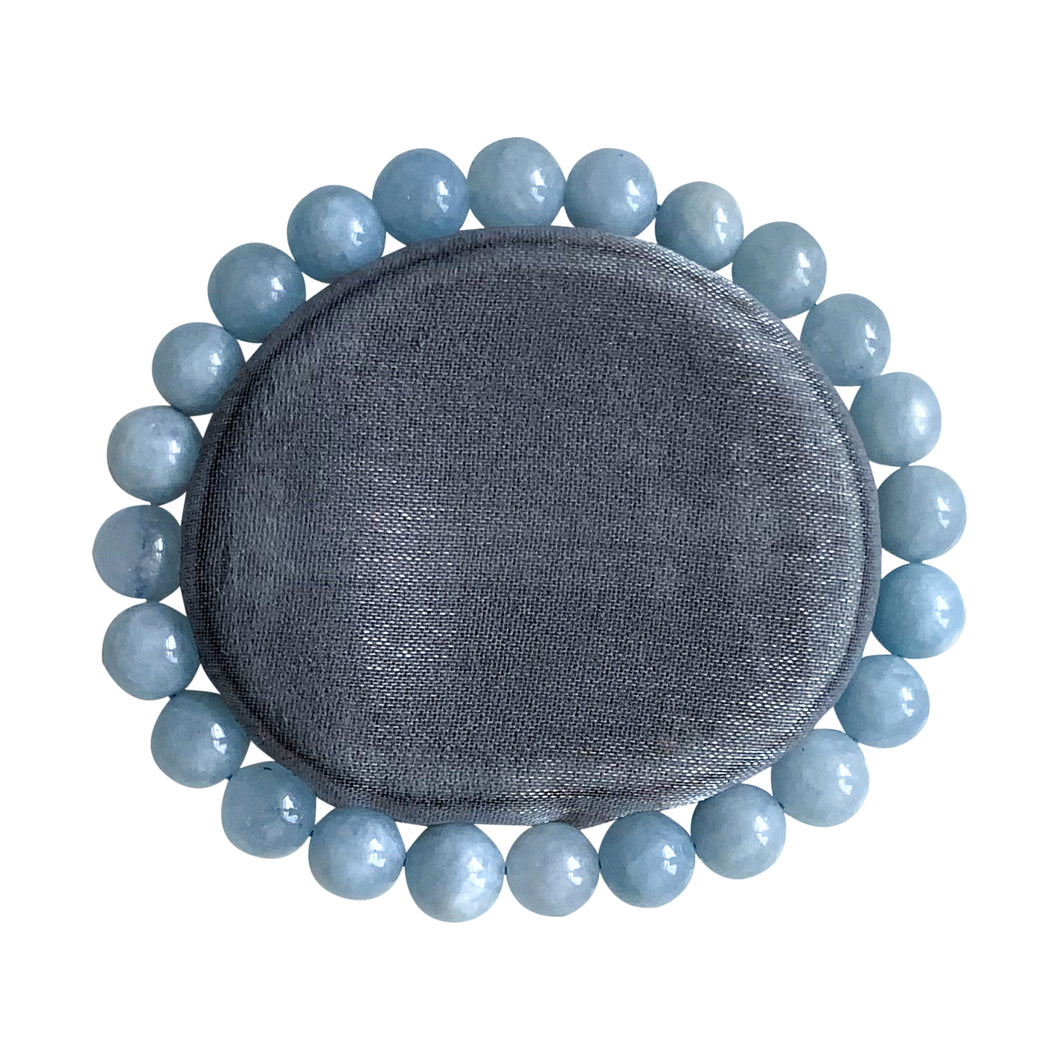 Aquamarine Bracelet Polished Bead